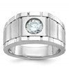 True Origin IBGoodman 14k White Gold 1 carat Lab Grown Diamond VS/SI+ G+ Complete Polished and Satin Men's Ring