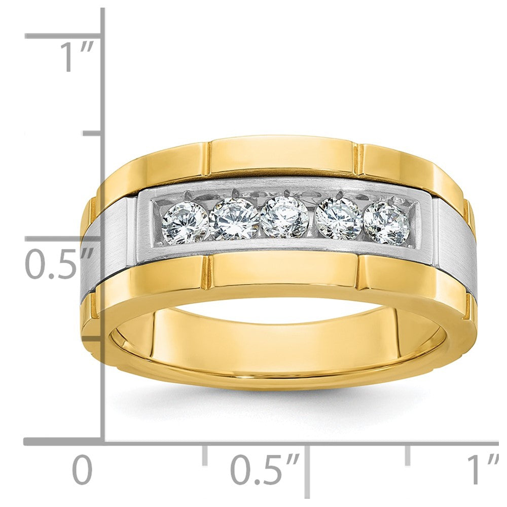 IBGoodman 14k Two-tone Five Stone Polished and Satin Men's Ring Mounting
