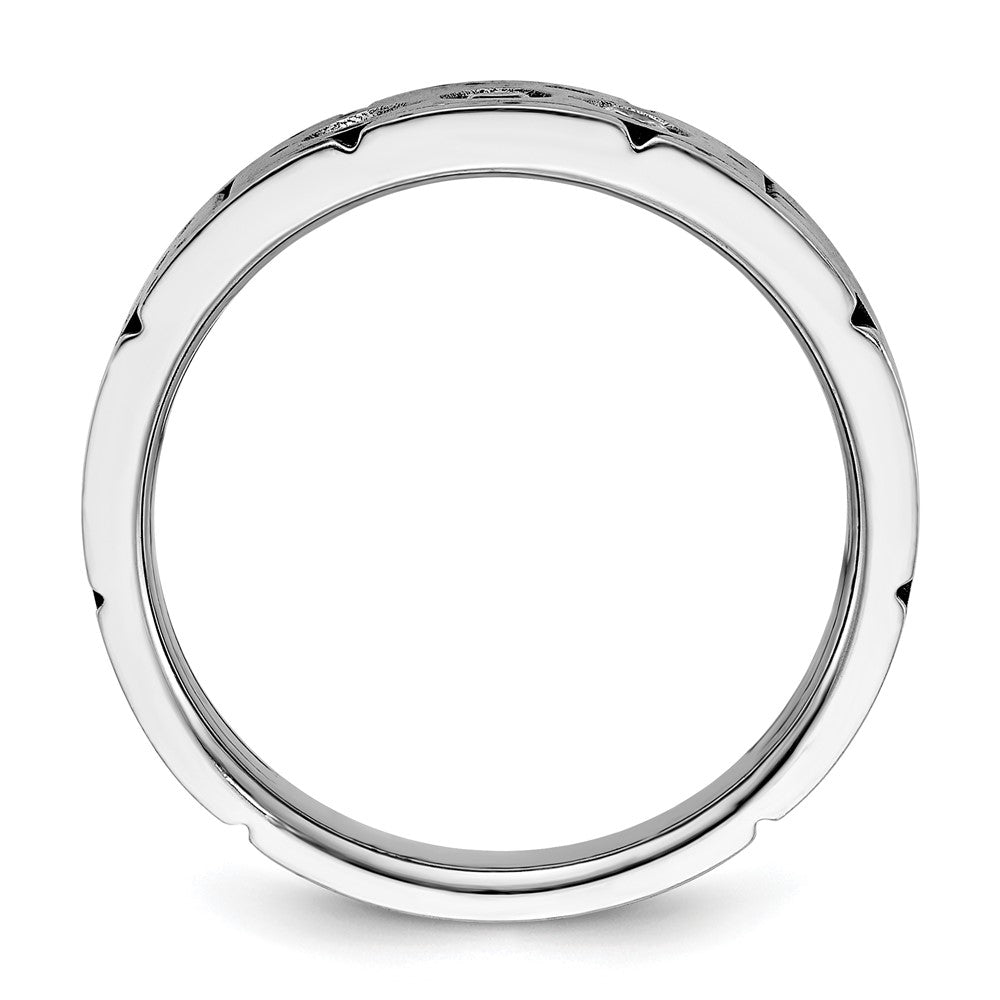 IBGoodman 14k Two-tone Men's Polished Satin and Grooved 3-Stone 1/4 Carat AA Quality Diamond Ring