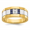 IB Goodman 10k Two-tone Mens Polished and Grooved Gemstone and Diamond Ring Mounting