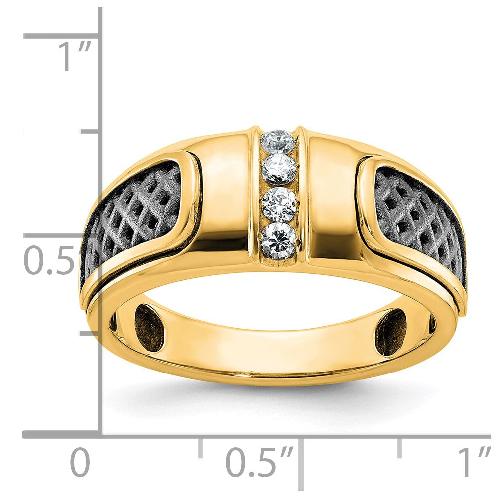 10k IBGoodman Men's w/Black Rhodium Diamond Complete Ring