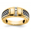 IB Goodman 10k and Black Rhodium Mens 4-Stone 1/5 carat Diamond Complete Ring