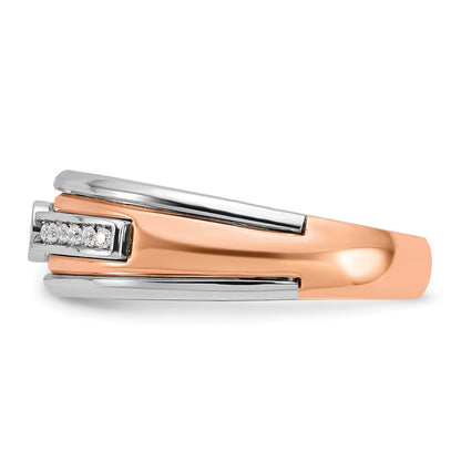 IB Goodman 10k Two-tone White/Rose Gold Mens Holds 1-3.0mm/12-1.3mm Stones Ring Mounting