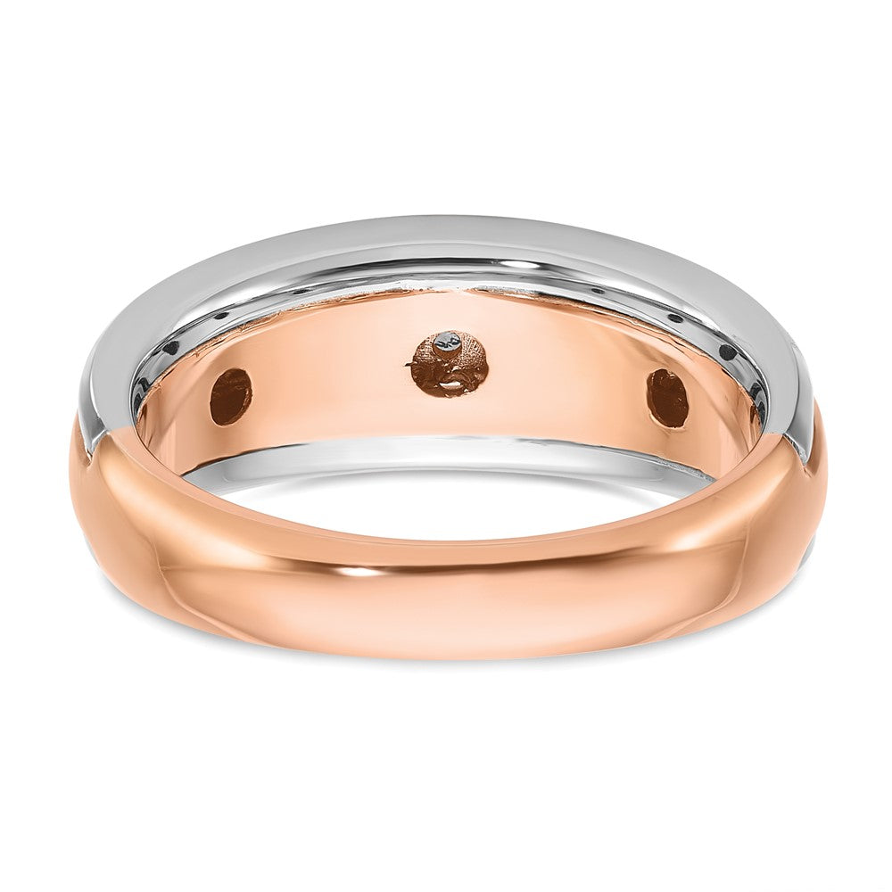 IB Goodman 10k Two-tone White/Rose Gold Mens Holds 1-3.0mm/12-1.3mm Stones Ring Mounting