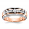 IB Goodman 10k Two-tone White/Rose Gold Mens Holds 1-3.0mm/12-1.3mm Stones Ring Mounting
