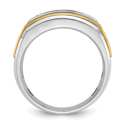 IBGoodman 10k Two-tone Men's Polished 5-Stone 1/2 Carat A Quality Diamond Ring
