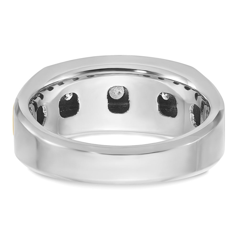 IBGoodman 10k Two-tone Men's Polished 5-Stone 1/2 Carat A Quality Diamond Ring