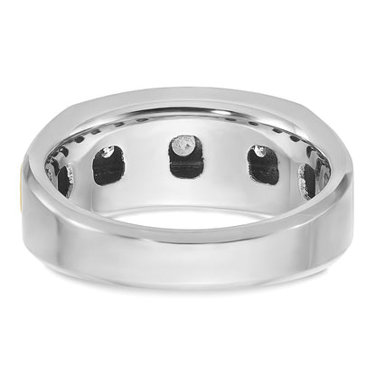 IBGoodman 10k Two-tone Men's Polished 5-Stone 1/2 Carat A Quality Diamond Ring