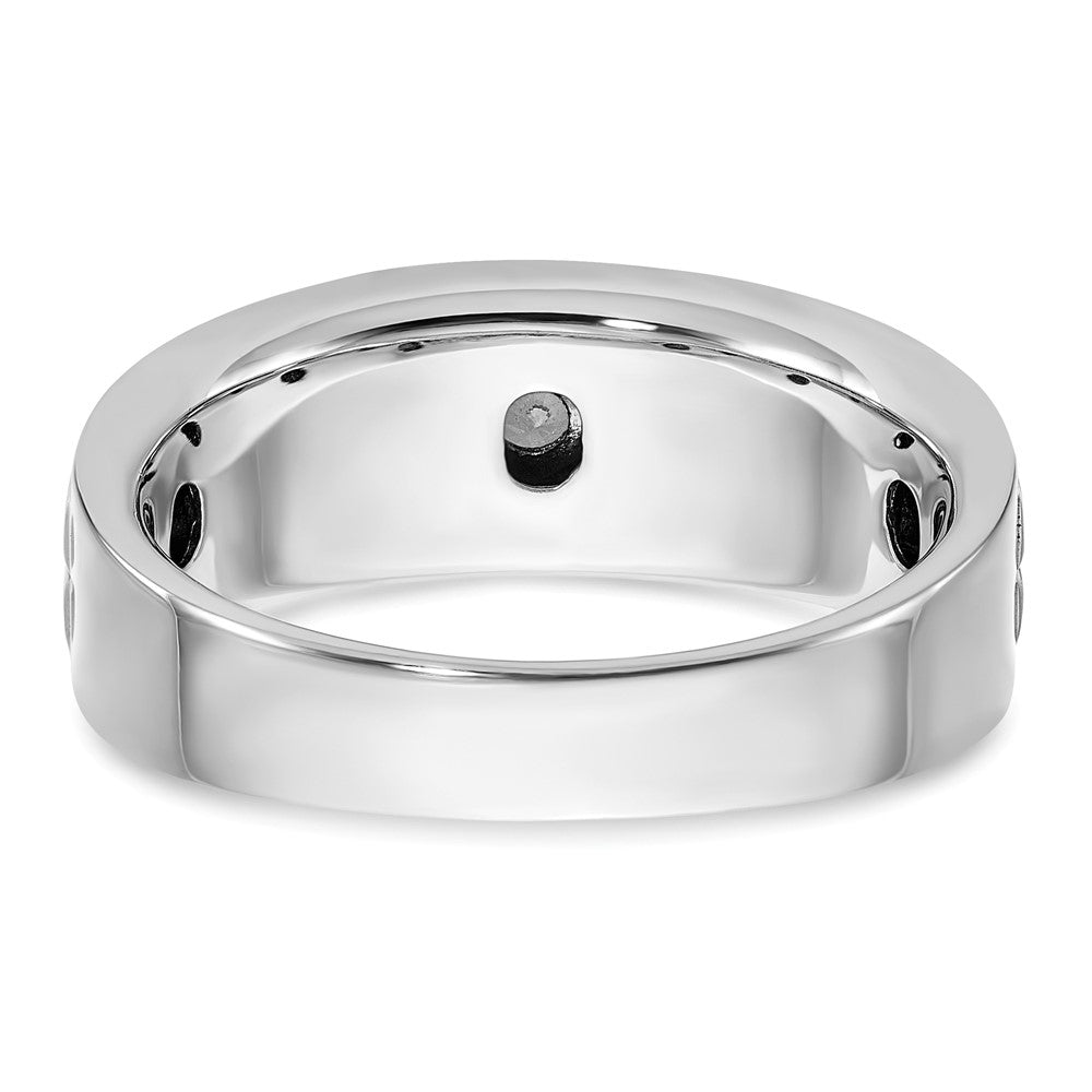 IBGoodman 14k White Gold Polished and Grooved Men's Ring Mounting