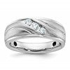 IBGoodman 14k White Gold Polished and Grooved Men's Ring Mounting