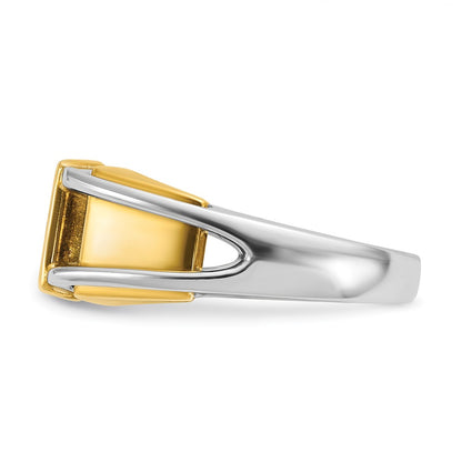 IBGoodman 14k Two-Tone 3/4 carat Lab Grown Diamond VS/SI+ G+ Complete Men's Ring
