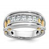 IBGoodman 14k Two-tone 1 carat Lab Grown Diamond VS/SI+ G+ Five Stone Complete Polished and Cut Out Men's Ring