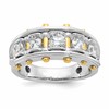 IBGoodman 14k Two-tone 1 carat Lab Grown Diamond VS/SI+ G+ Five Stone Complete Polished and Cut Out Men's Ring