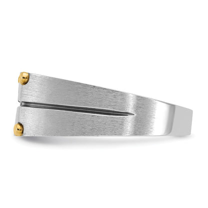 IB Goodman 10k Two-tone Mens Polished and Satin 1/2 carat Diamond Complete Ring