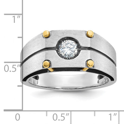 IB Goodman 10k Two-tone Mens Polished and Satin 1/2 carat Diamond Complete Ring