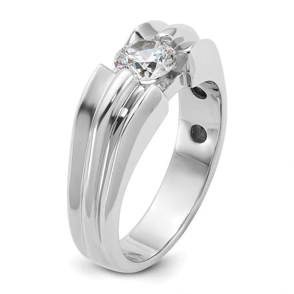 IBGoodman 14k White Gold 1 carat Lab Grown Diamond VS/SI+ G+ Complete Men's Ring