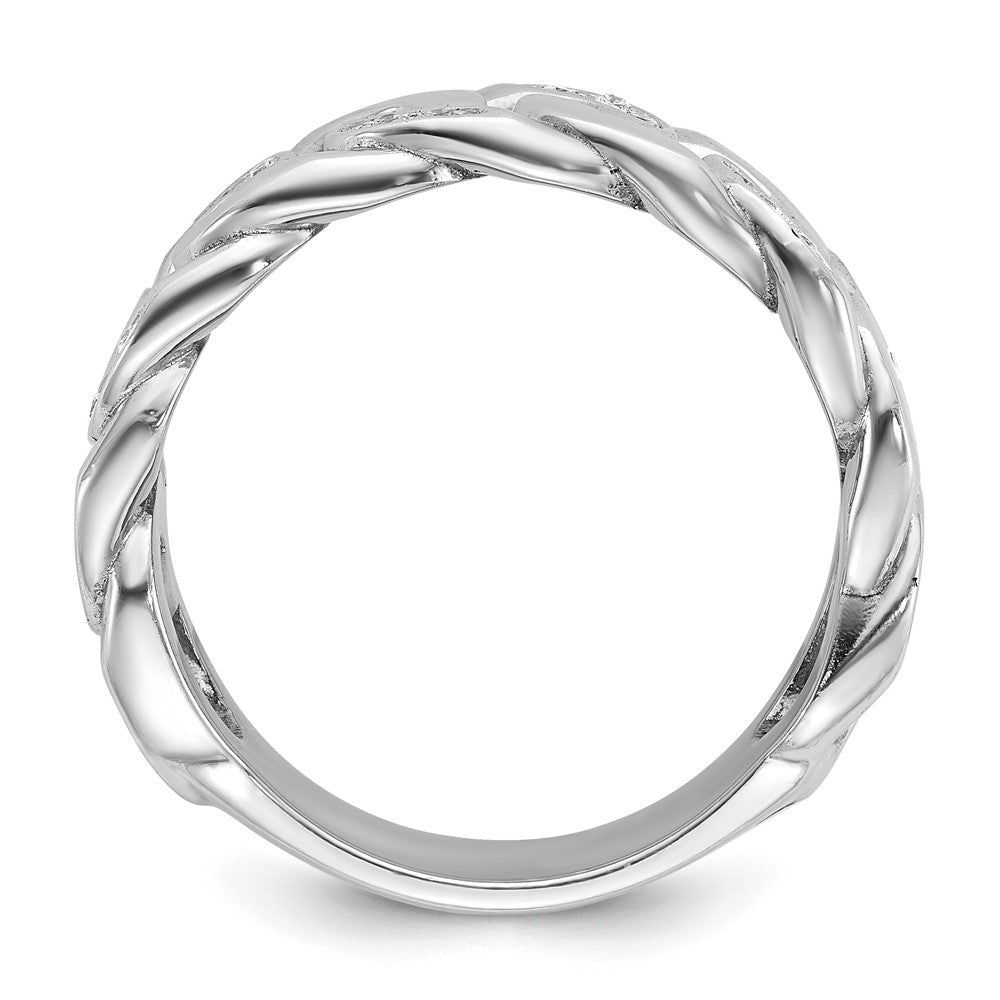 IB Goodman 10k White Gold Mens Link Design 1/6 carat Diamond Complete Ring