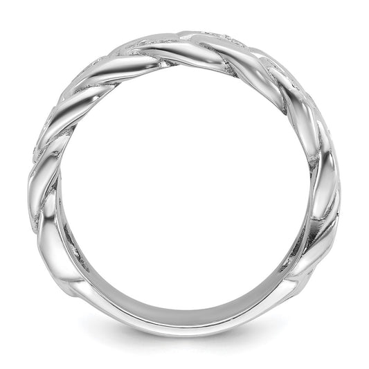 IB Goodman 10k White Gold Mens Link Design 1/6 carat Diamond Complete Ring