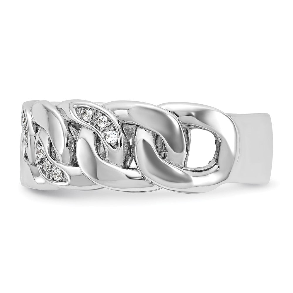 IB Goodman 10k White Gold Mens Link Design 1/6 carat Diamond Complete Ring