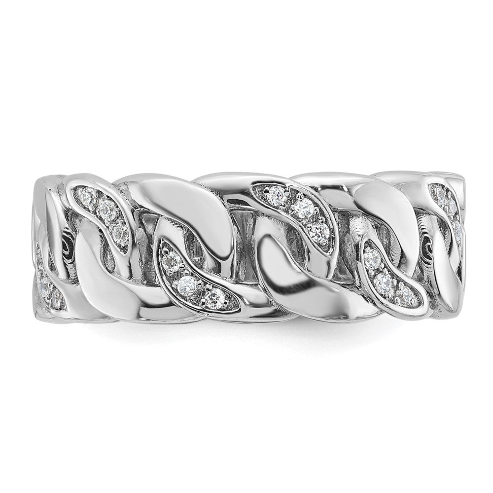 IB Goodman 10k White Gold Mens Link Design 1/6 carat Diamond Complete Ring