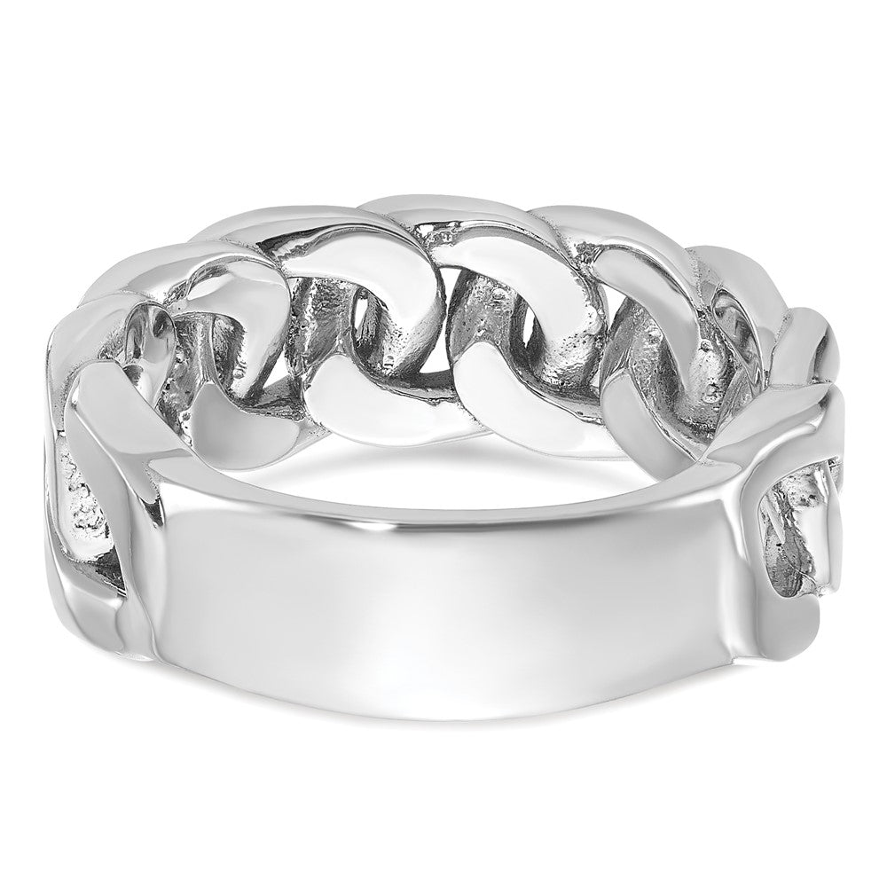IB Goodman 10k White Gold Mens Link Design 1/6 carat Diamond Complete Ring