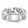 IB Goodman 10k White Gold Mens Link Design 1/6 carat Diamond Complete Ring