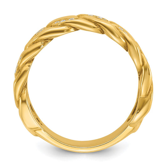 IB Goodman 10k Mens Link Design 1/6 carat Diamond Complete Ring