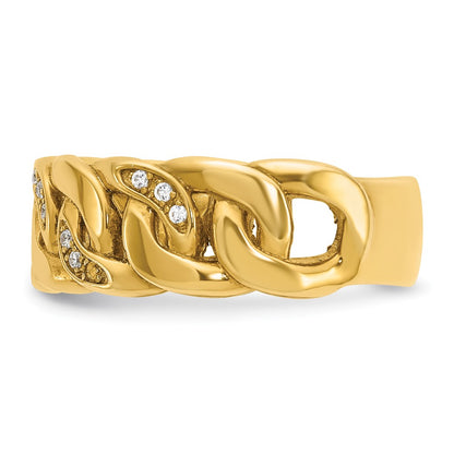 IB Goodman 10k Mens Link Design 1/6 carat Diamond Complete Ring
