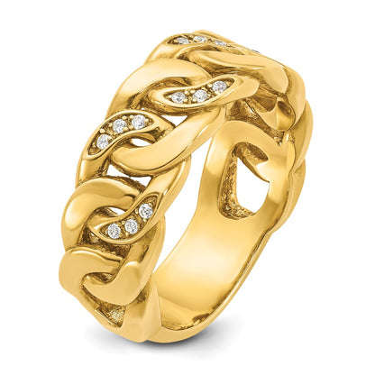 IB Goodman 10k Mens Link Design 1/6 carat Diamond Complete Ring