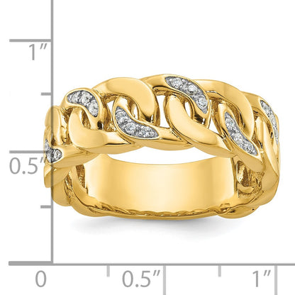 IB Goodman 10k Mens Link Design Diamond Ring Mounting