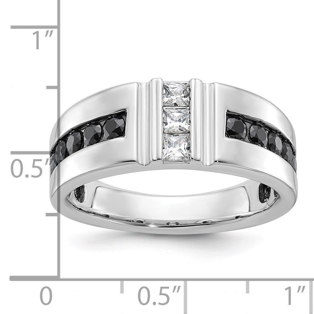 IBGoodman 10k White Gold Men's Polished and Grooved Ring Mounting