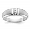 IB Goodman 10k White Gold Mens Polished and Satin 5-Stone 1/20 Carat A Quality Diamond Ring