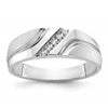 IB Goodman 10k White Gold Mens Polished/Satin/Grooved Holds 5-1.4mm Stones Ring Mounting