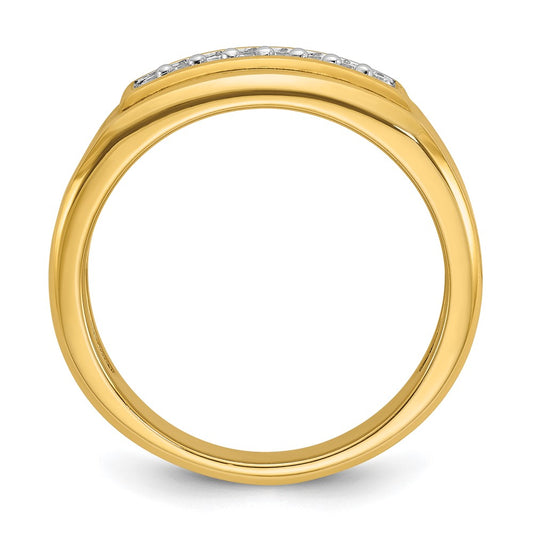 IB Goodman 10k Mens Polished 2-Row Holds 16-1.7mm Ring Mounting