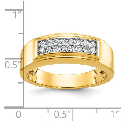 IB Goodman 10k Mens Polished 2-Row Holds 16-1.7mm Ring Mounting