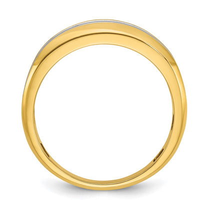 IBGoodman 10k with White Rhodium Men's Polished Two-Row 3/4 Carat A Quality Diamond Ring