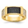 IB Goodman 10k and Black Rhodium Mens 5/8 carat Black and White Diamond Complete Ring