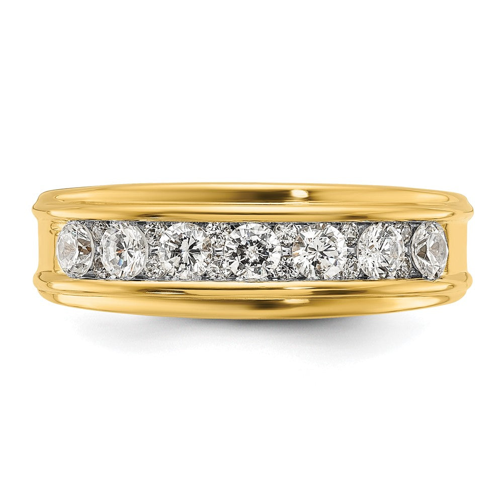 IBGoodman 14k 1 carat Lab Grown Diamond VS/SI+ G+ Seven Stone Complete Polished Men's Ring