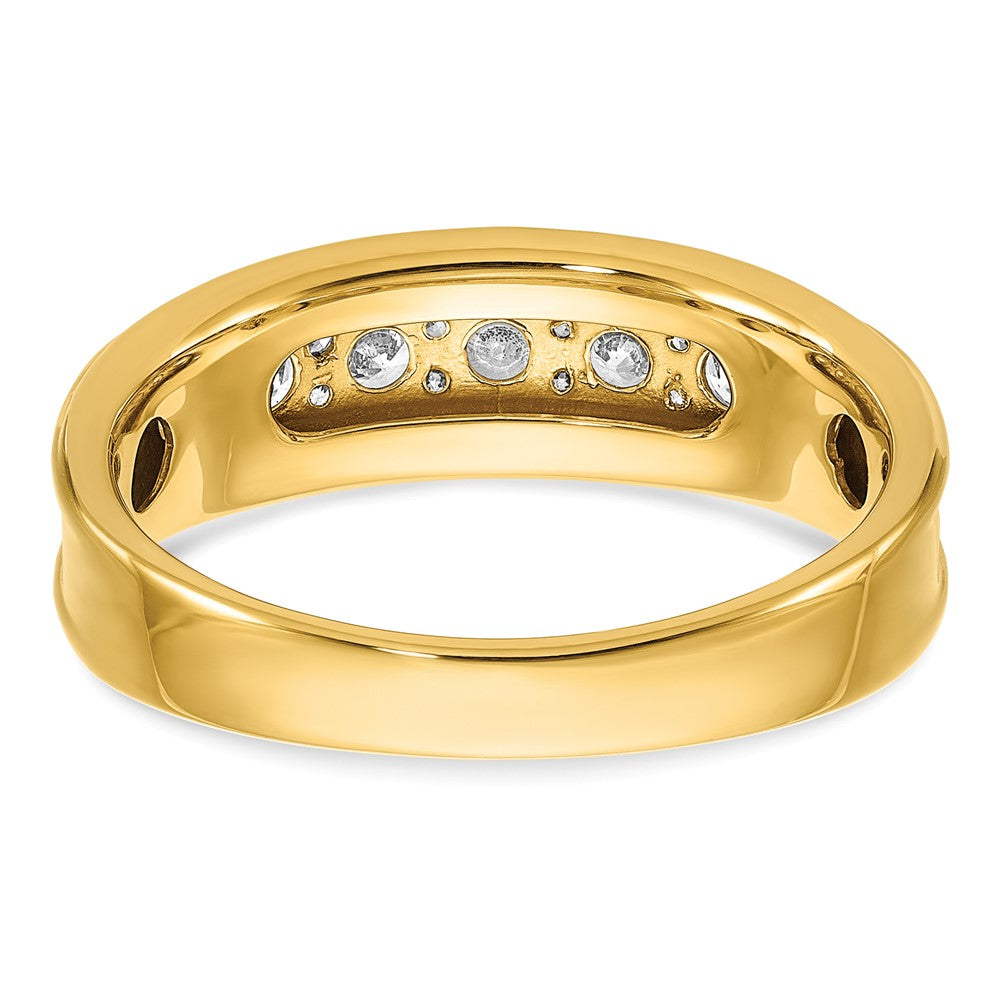IBGoodman 14k 1 carat Lab Grown Diamond VS/SI+ G+ Seven Stone Complete Polished Men's Ring