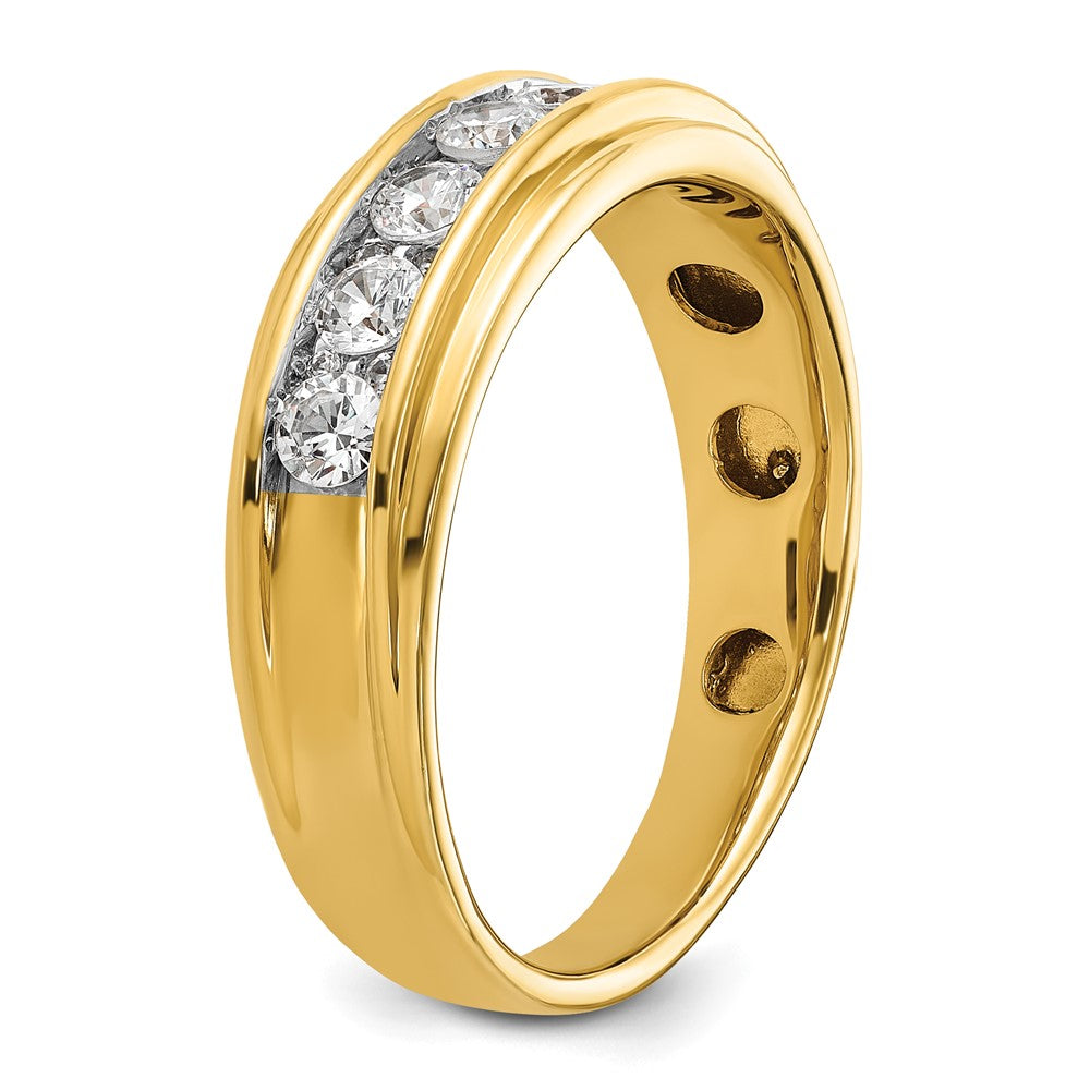 IBGoodman 14k 1 carat Lab Grown Diamond VS/SI+ G+ Seven Stone Complete Polished Men's Ring