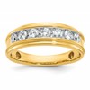 IBGoodman 14k 1 carat Lab Grown Diamond VS/SI+ G+ Seven Stone Complete Polished Men's Ring