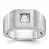 IBGoodman 14k White Gold 5/8 carat Lab Grown Diamond VS/SI+ G+ Complete Polished and Satin Men's Ring