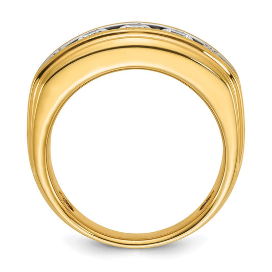 IB Goodman 10k Mens Polished and Grooved Channel Ring Mounting