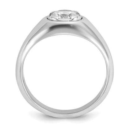 IBGoodman 14k White Gold 1 carat Lab Grown Diamond VS/SI+ G+ Round Complete Men's Ring