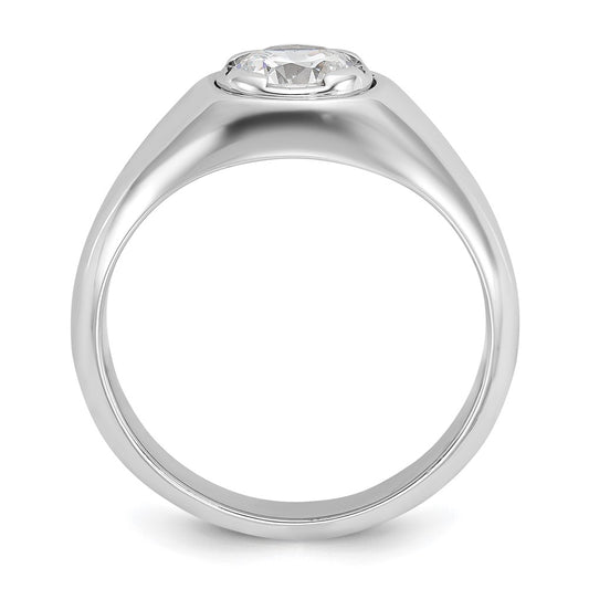 IBGoodman 14k White Gold 1 carat Lab Grown Diamond VS/SI+ G+ Round Complete Men's Ring