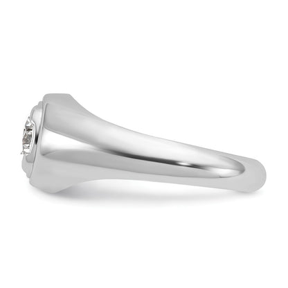 IBGoodman 14k White Gold 1 carat Lab Grown Diamond VS/SI+ G+ Round Complete Men's Ring