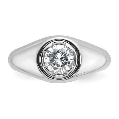 IBGoodman 14k White Gold 1 carat Lab Grown Diamond VS/SI+ G+ Round Complete Men's Ring