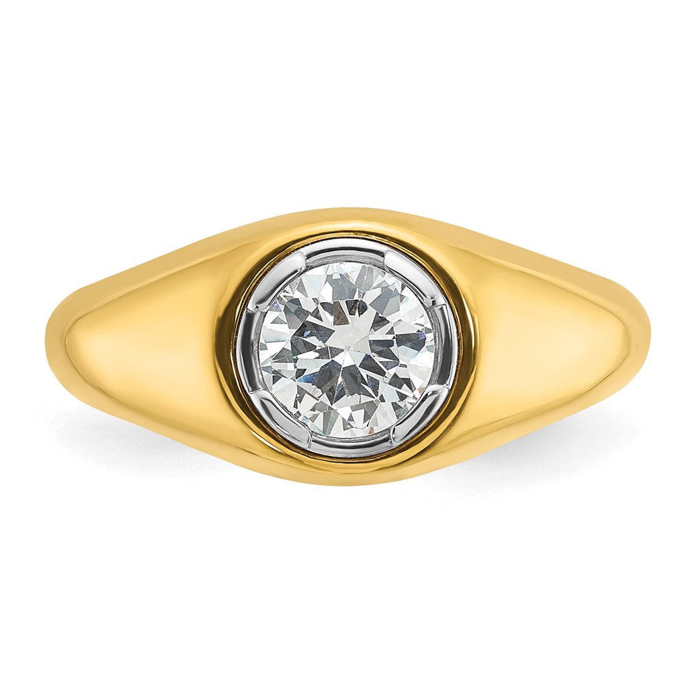 IBGoodman 14k 1 carat Lab Grown Diamond VS/SI+ G+ Round Complete Men's Ring