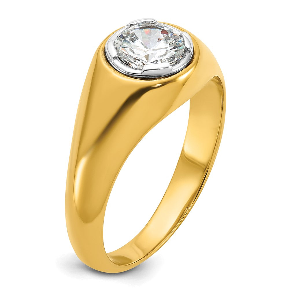 IBGoodman 14k 1 carat Lab Grown Diamond VS/SI+ G+ Round Complete Men's Ring
