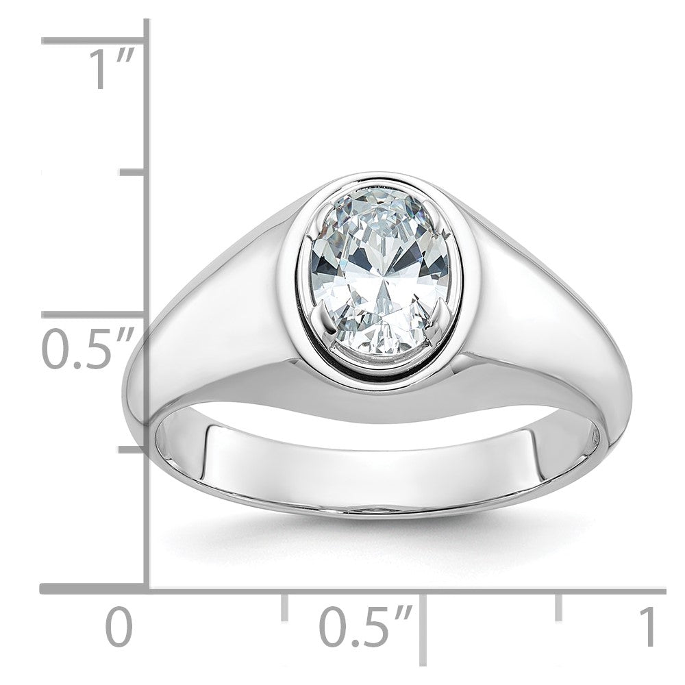 IB Goodman 10k White Gold Mens Oval Diamond Ring Mounting